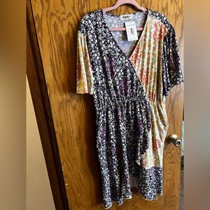 Haptics by Holly Harper Patchwork Blooming Brilliantly Dress Size 3X